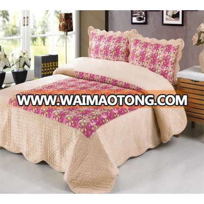 high quality print design velvet wedding bedspread